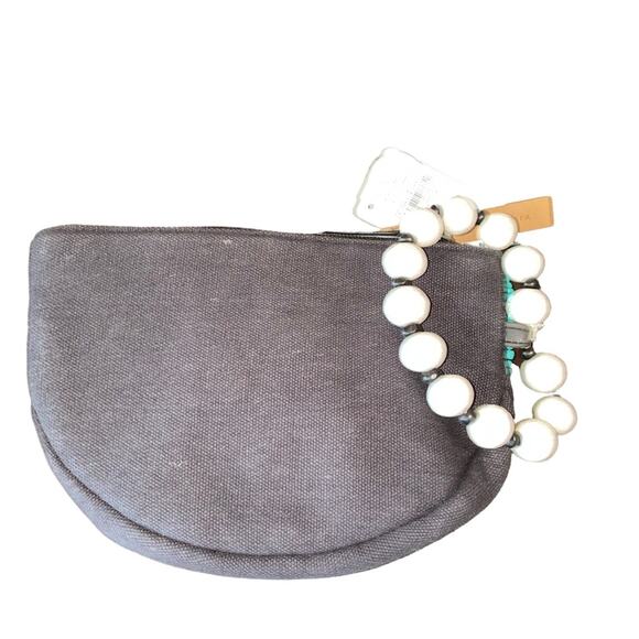 Neiman Marcus Beaded Embroidered Watermelon Slice Zippered Wristlet 7" Length - Picture 6 of 7